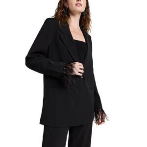 Wayf 'Romee' Black Polyester Blazer Size S